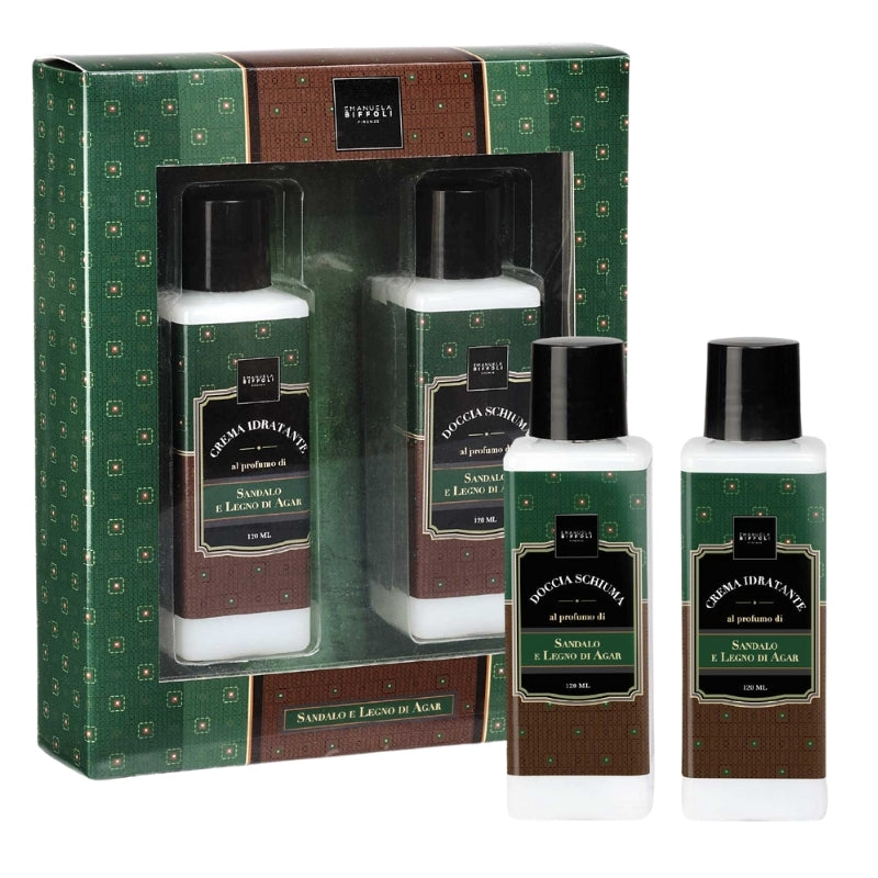 Biffoli Cofanetto Regalo Uomo Doccia Schiuma 120 ML E Crema Corpo 120 ML Sandalo e Legno di Agar