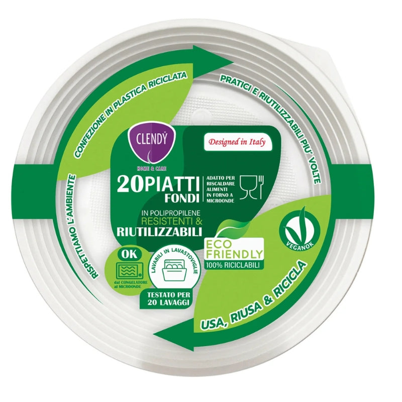 CLENDY PIATTI FONDI X20 RIUTILIZZABILI