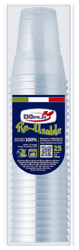 Bicchieri Reuse Trasparenti X25 390 Birr