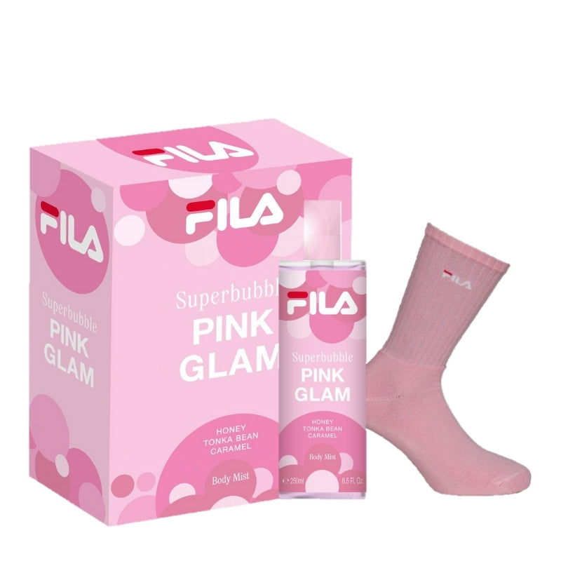 Fila Cofanetto Regalo Pink Glam Acqua Profumata 250 ML E Calzini