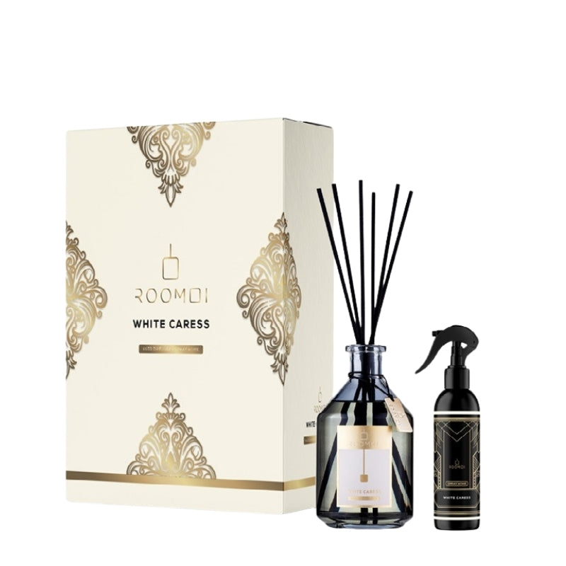 Roomoi Cofanetto Regalo White Caress 200 ML E Spray Ambiente 100 ML
