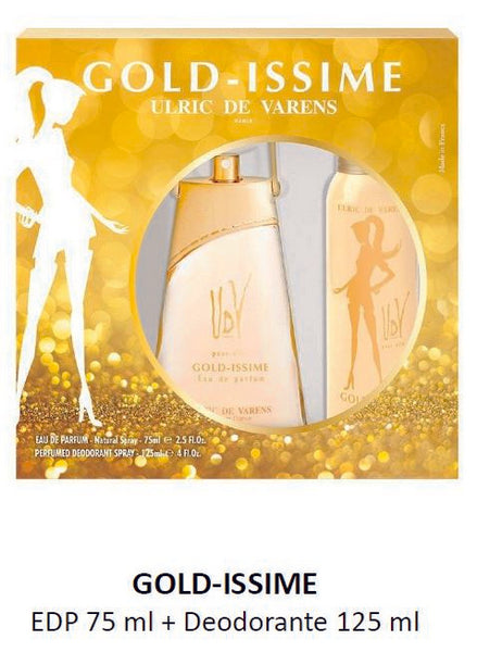 Ulric De Varens Cofanetto Regalo Gold Issime Eau De Parfum 75 ML E Deo Spray 125 ML