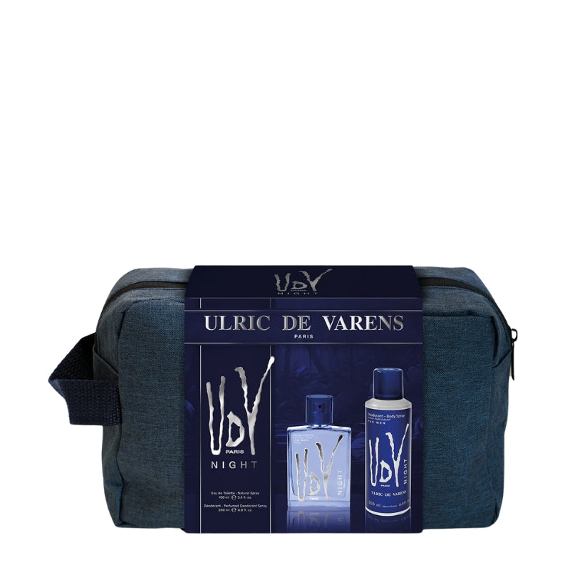 Ulric De Varens Cofanetto Regalo Night Eau De Toilette 100 ML, Deo Spray 200 ML E Beauty