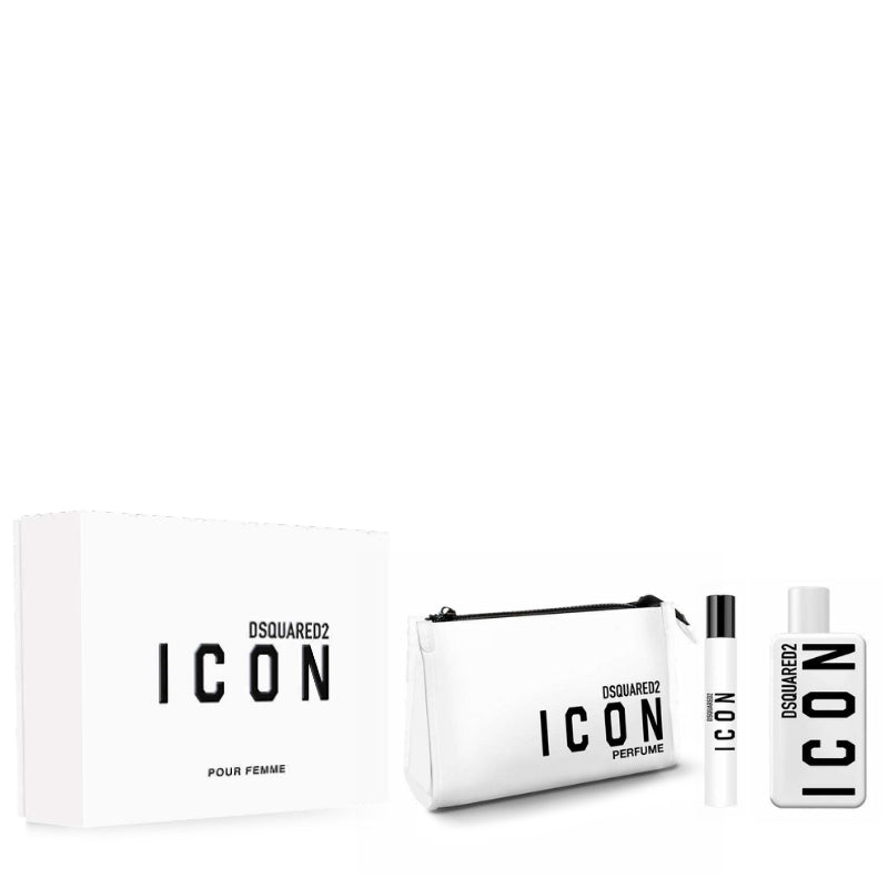 Dsquared Cofanetto Regalo Icon Pour Femme Eau De Parfum 100 ML, Mini Eau De Parfum 10 ML E Beauty