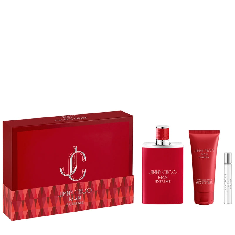 Jimmy Choo Cofanetto Regalo Man Extreme Eau De Parfum 100 ML, Mini Eau De Parfum 7,5 ML E Doccia Gel 100 ML