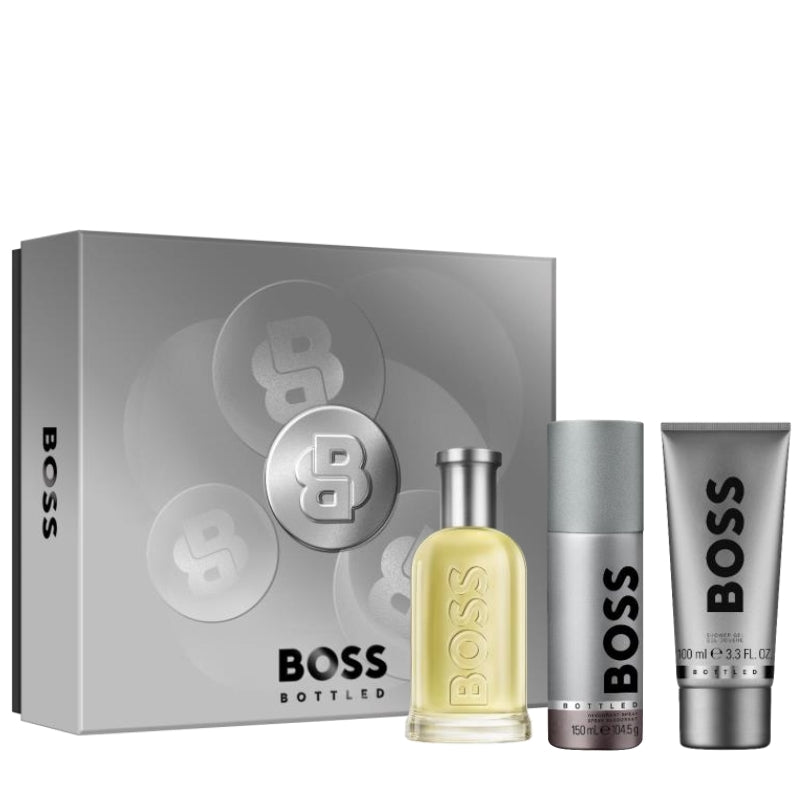 Boss Bottled Cofanetto Regalo Eau De Toilette 100 ML, Doccia 100 ML E Deo Spray 150 ML