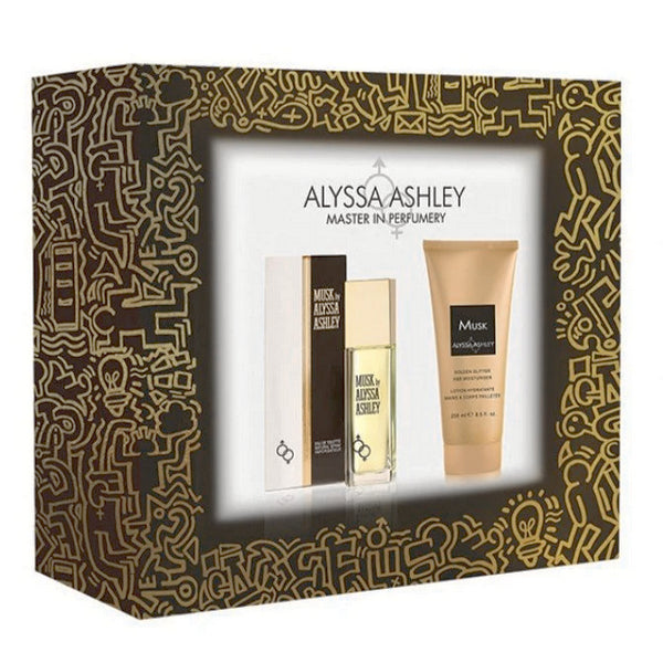 Alyssa Ashley Cofanetto Regalo Musk Eau De Toilette 50 ML E Crema Corpo Glittering 250 ML