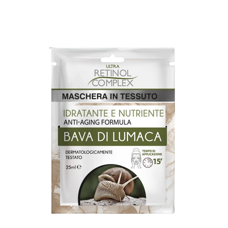 Retinol Complex Maschera Viso Nutriente In Tessuto Bava Di Lumaca