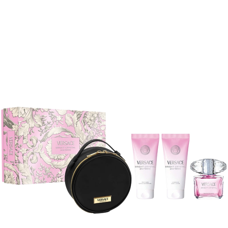 Versace Cofanetto Regalo Bright Crystal Eau De Toilette 90 ML, Doccia Gel 100 ML, Latte Corpo 100 ML E Beauty