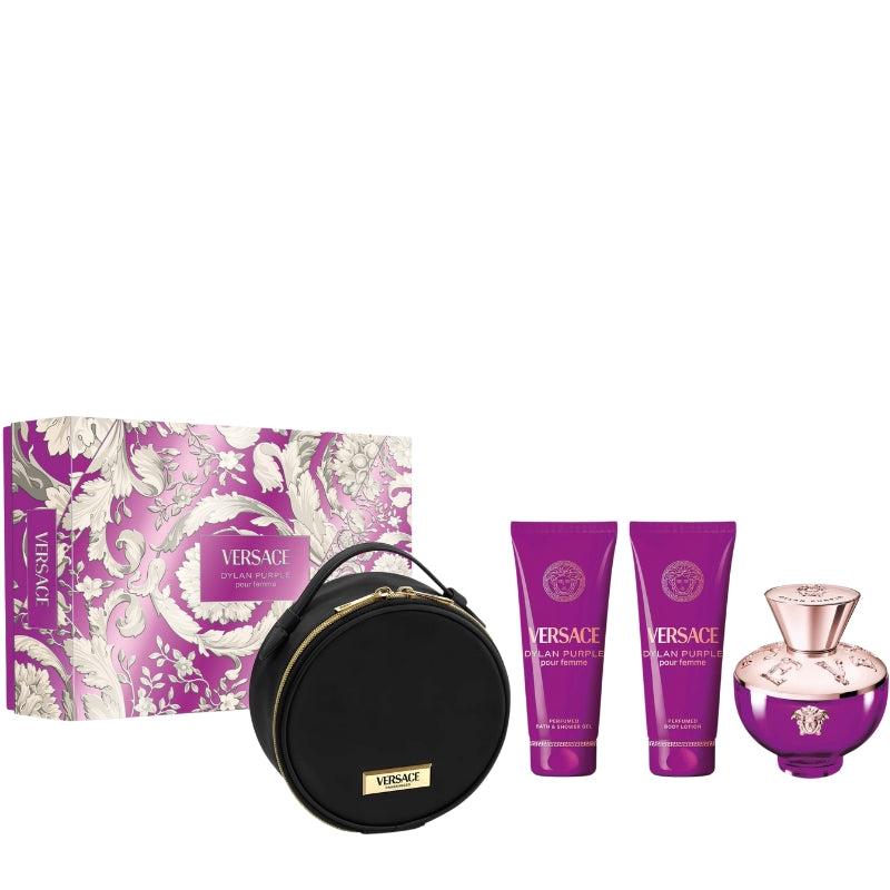 Versace Cofanetto Regalo Dylan Purple Eau De Parfum 100 ML, Doccia Gel 100 ML, Latte Corpo 100 ML E Beauty