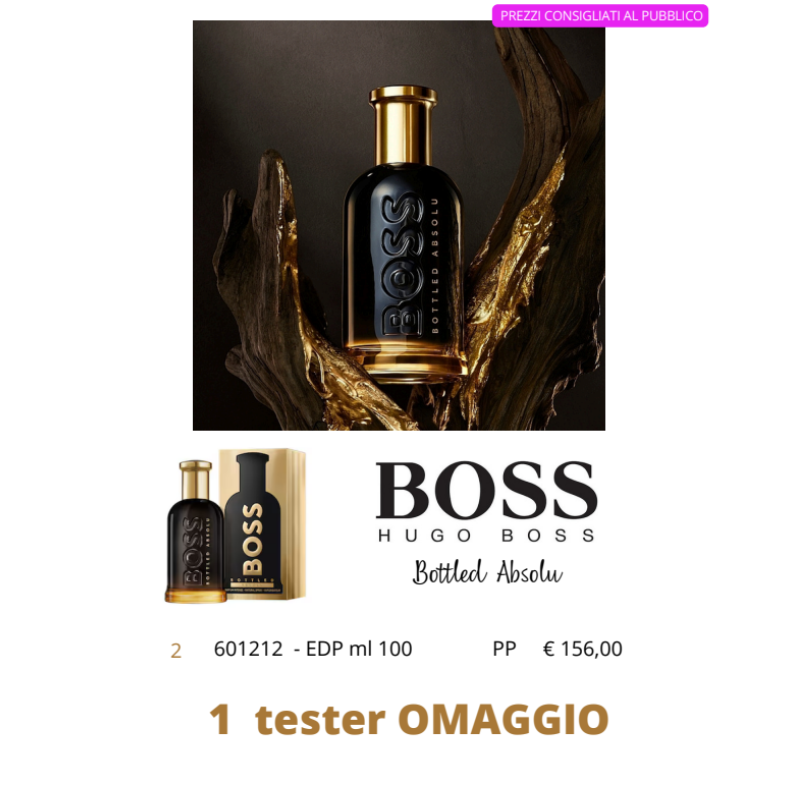Pacchetto TESTER Boss Bottled Absolu Eau De Parfum 100 ML