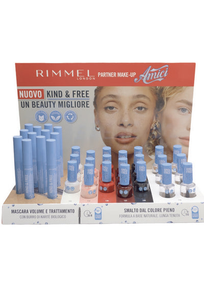 Rimmel Expo Smalto Kind&Free+Mascar 33Pz