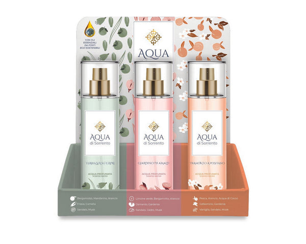 Aqua di Sorrento Espositore 3 fragranze per 3 pezzi. Tester Omaggio
