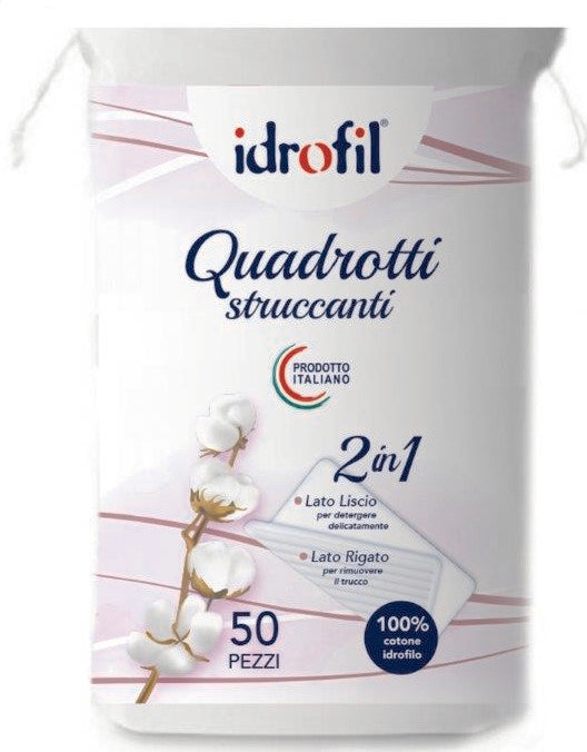 Idrofil Quadrotti Struccanti X50 2In1