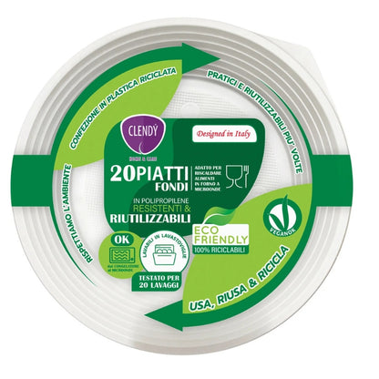 CLENDY PIATTI FONDI X20 RIUTILIZZABILI