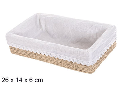 Scatola Corda Foderata C/Pizzo 24X14X6