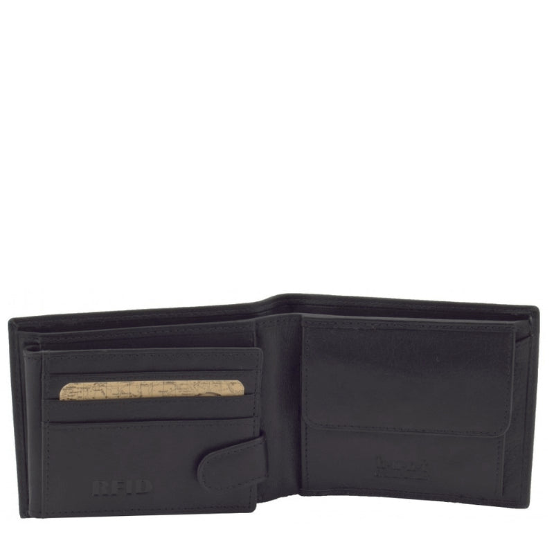 Hunt Portafoglio Uomo Bottone Black O Tan 106606