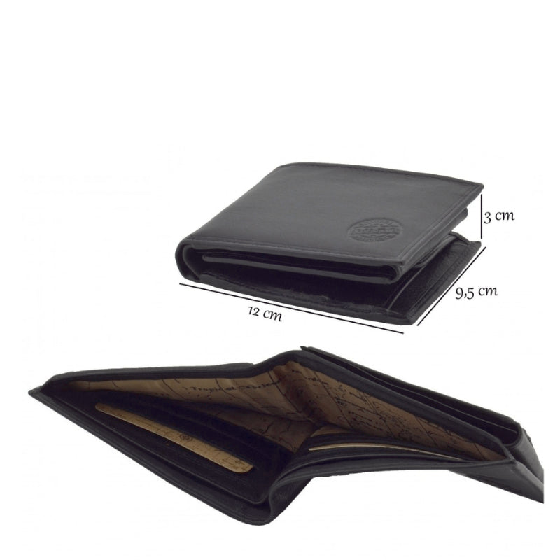 Hunt Portafoglio Uomo Bottone Black O Tan 106606