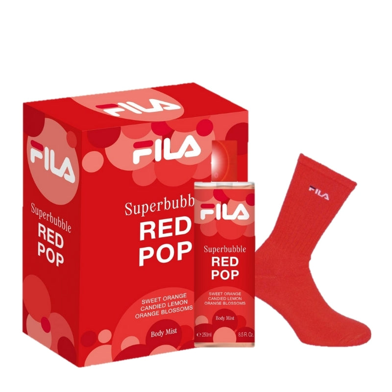 Fila Cofanetto Regalo Red Pop Acqua Profumata 250 ML E Calzini