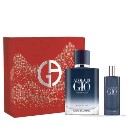 Armani Cofanetto Regalo Acqua Gio Profondo Eau De Parfum 100 ML E Mini Eau De Parfum 15 ML