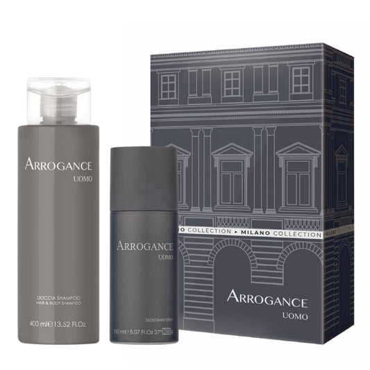 Arrogance Uomo Doccia 400 ML E Deo Spray 150 ML