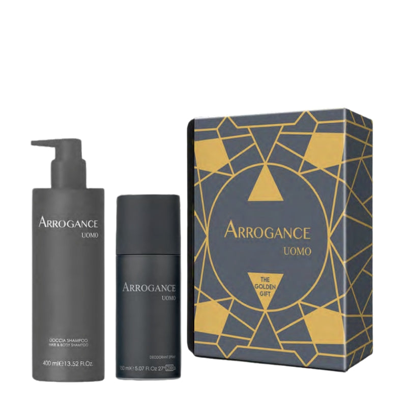 Arrogance Cofanetto Regalo Uomo Doccia Shampoo 400 ML E Deo Spray 150 ML