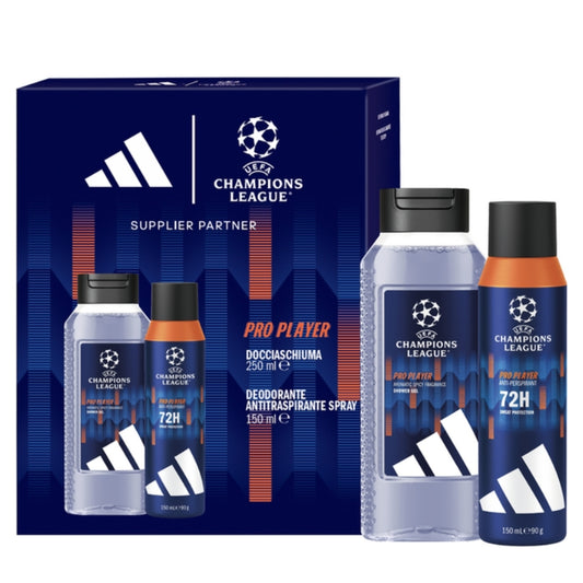 Adidas Cofanetto Regalo Uefa Champions Deodorante Spray 150 ML E Doccia Gel 250 ML