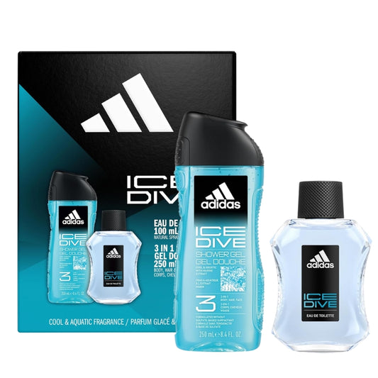 Adidas Cofanetto Regalo Ice Dive Eau De Toilette 50 ML E Doccia Gel 250 ML