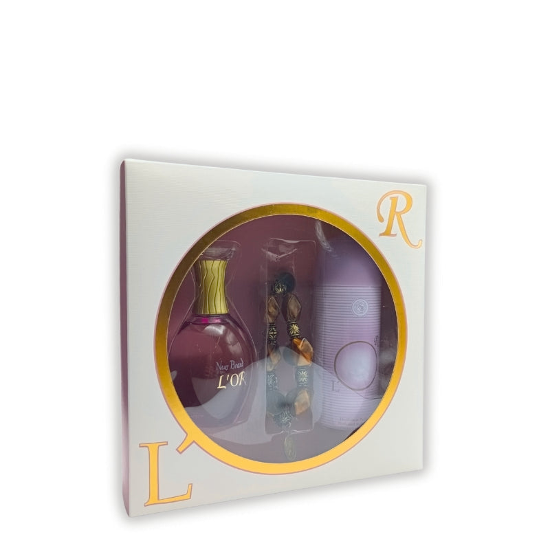 New Brand Donna Set L' Or Eau de Parfum 100 ML + Deo Vapo 150 ML + Bracciale Kiss