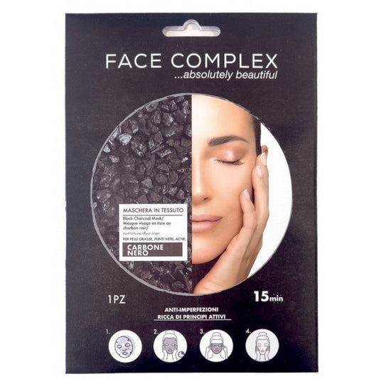 Face Complex Maschera Viso In Tessuto Carbone Nero 28G