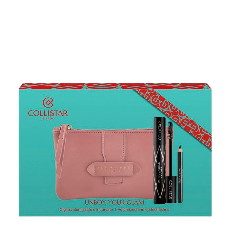 Collistar Cofanetto Regalo Impeccabile Mascara, Professionale Mini Matita Occhi Nera E Pochette