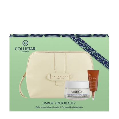 Collistar Cofanetto Regalo Crema Balsamo Collagene 50 ML, Mini Contorno Occhi Attivi Puri 5 ML E Pochette