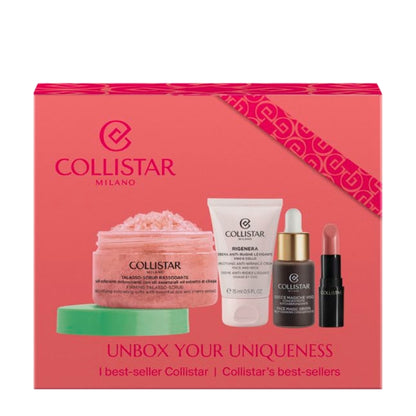 Collistar Cofanetto Regalo Mini Puro Rossetto 102, Gocce Self Tan 10 ML, Mini Rigenera Crema 15 ML E Scrub 70 Gr