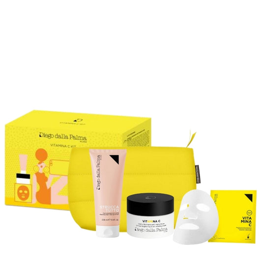 Diego Dalla Palma Cofanetto Regalo Vitamina C Crema Illuminante Anti Rughe 50 ML, Maschera Illuminante, Crema Detergente Struccante 50 ML E Beauty