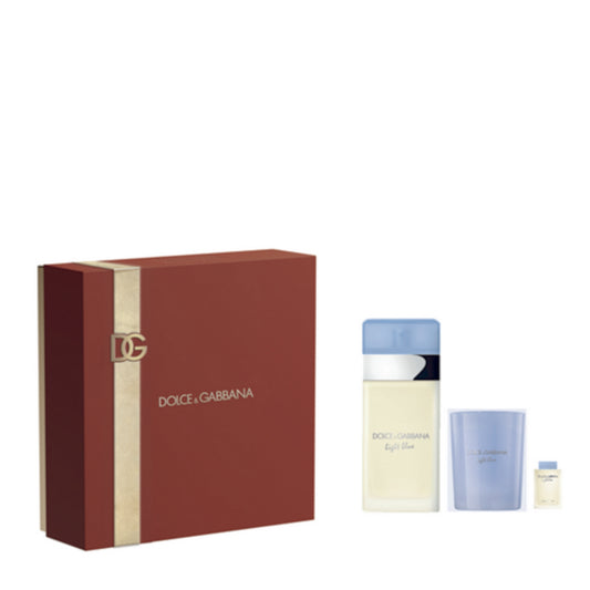 Dolce E Gabbana Cofanetto Regalo Light Blue Donna Eau De Toilette 50 ML, Candela E Mini Eau De Toilette