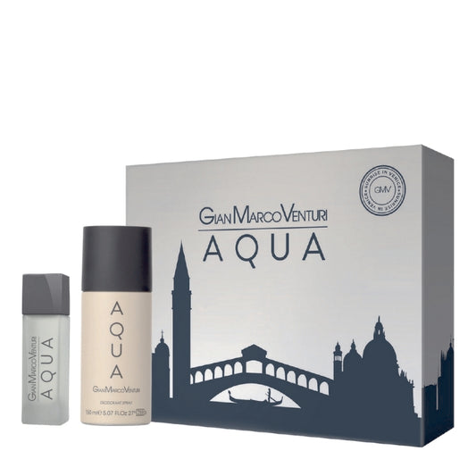 Gian Marco Venturi Aqua Eau De Toilette 30 ML E Deo Spray 150 ML