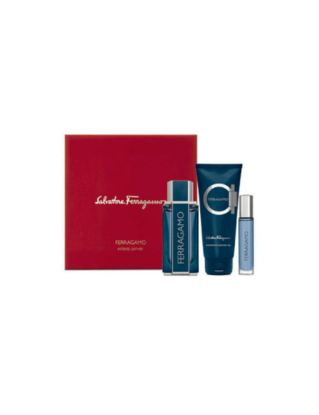 Ferragamo Cofanetto Regalo Intense Eau De Toilette 100 ML, Doccia 100 ML E Mini EDT 10 ML