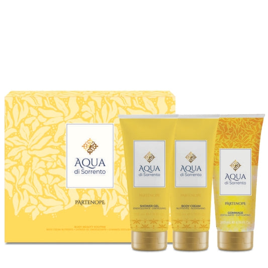 Aqua Di Sorrento Cofanetto Regalo Partenope Scrub Corpo 200 ML, Crema Corpo 200 ML E Doccia Gel 200 ML
