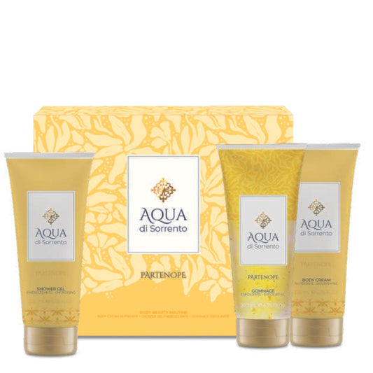 Aqua Di Sorrento Cofanetto Regalo Partenope Scrub 200 ML, Crema Corpo 200 ML E Doccia 200 ML