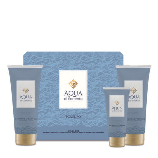 Aqua Di Sorrento Cofanetto Regalo Posillipo Shaving Gel 200 ML, Doccia 200 ML E After Shave Balm 100 ML