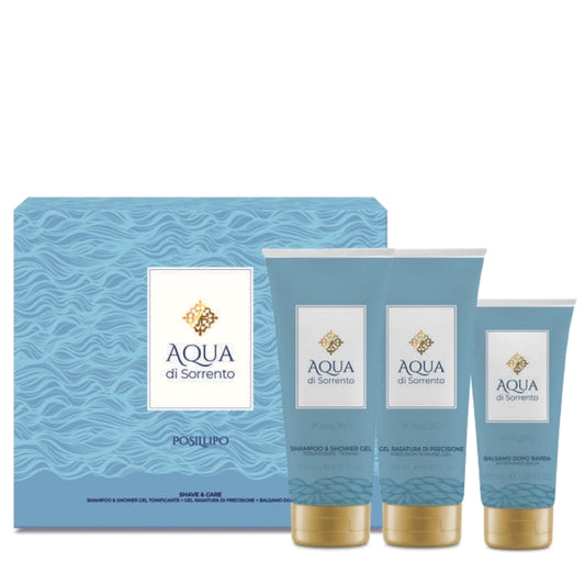 Aqua Di Sorrento Cofanetto Regalo Posillipo Gel Rasatura 200 ML, Doccia Gel 200 ML E Dopobarba Balsamo 100 ML