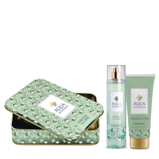 Aqua Di Sorrento Cofanetto Regalo Terrazza Su Capri Acqua Profumata 245 ML E Doccia Gel 200 ML