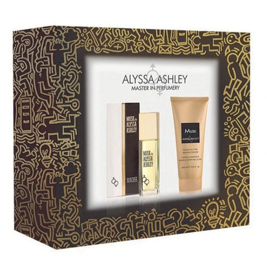 Alyssa Ashley Cofanetto Regalo Musk Eau De Toilette 50 ML E Crema Corpo Glittering 250 ML