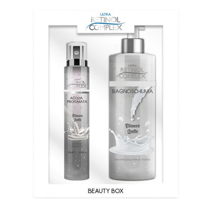 Retinol Complex Bagnoschiuma 500 ML e Acqua Profumata 75 ML Bianco Latte