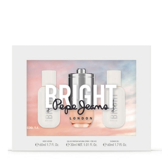 Pepe Jeans Cofanetto Regalo Bright Eau De Parfum 30 ML, Latte Corpo 60 ML E Doccia 60 ML