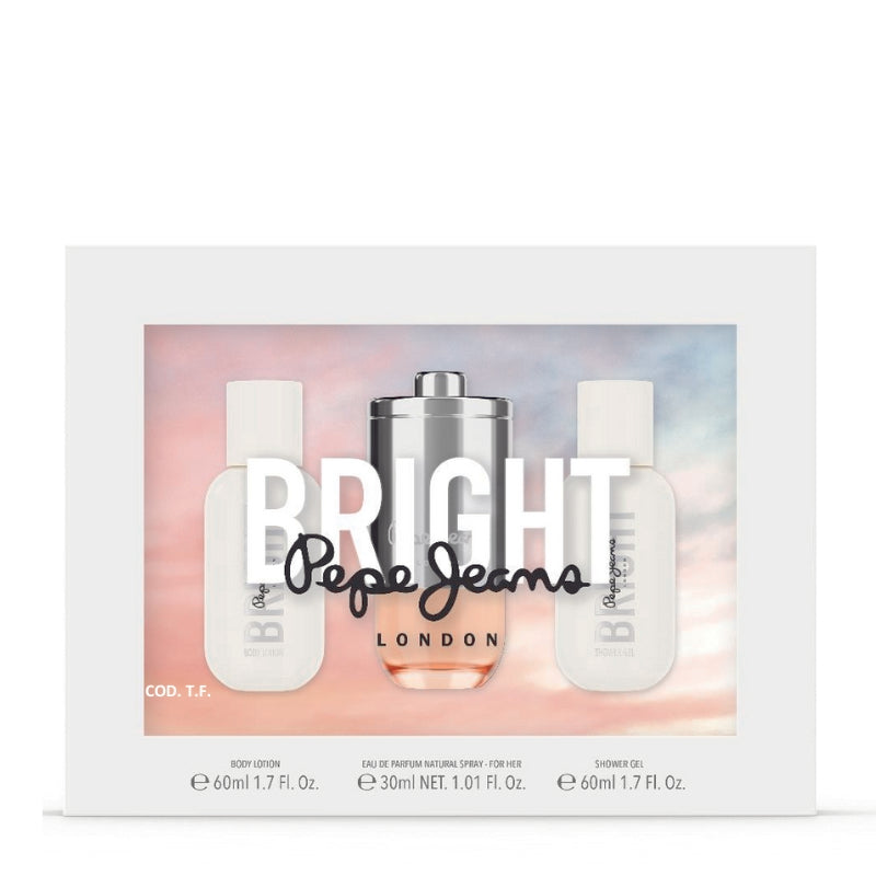 Pepe Jeans Cofanetto Regalo Bright Eau De Parfum 30 ML, Latte Corpo 60 ML E Doccia 60 ML