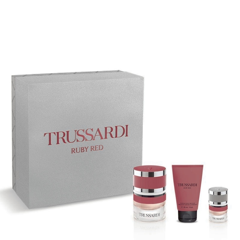 Trussardi Ruby Red Eau De Parfum 30 ML, Latte Corpo 30 ML E Mini 7 ML