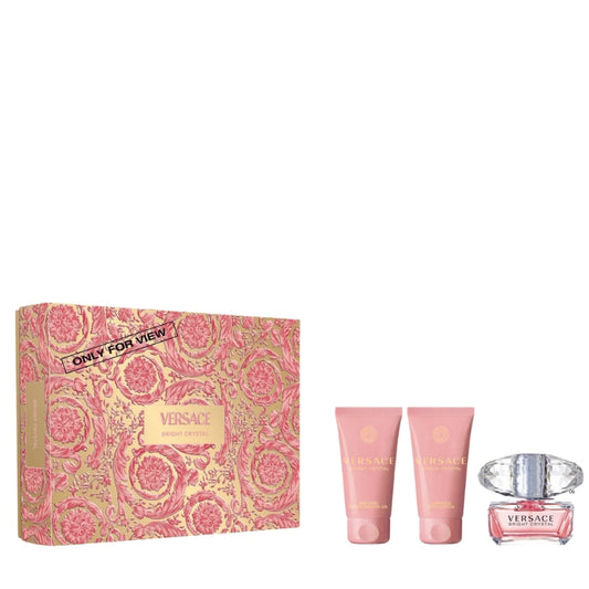 Versace Cofanetto Regalo Bright Crystal Eau De Toilette 50 ML, Doccia 50 ML E Latte Corpo 50 ML