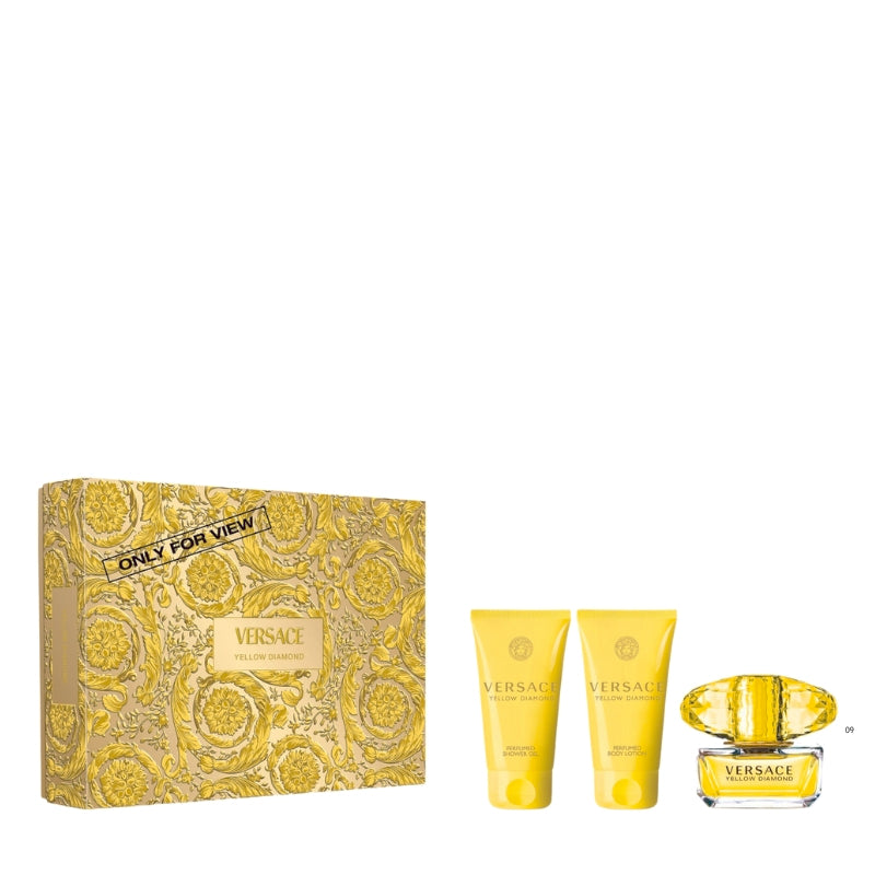 Versace Cofanetto Regalo Yellow Diamond Eau De Toilette 50 ML, Doccia 50 ML E Latte Corpo 50 ML