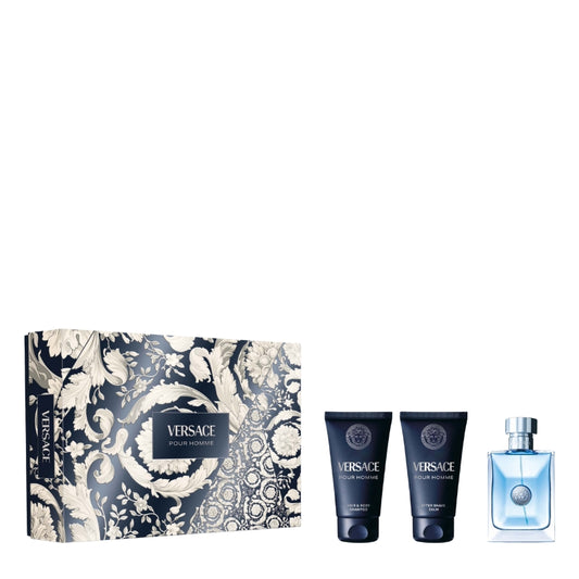 Versace Cofanetto Regalo Pour Homme Eau De Toilette 50 ML, Doccia Shampoo 50 ML E Dopobarba Balsamo 50 ML